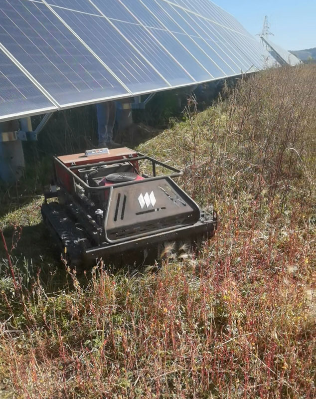 solar farm robotic lawn mower